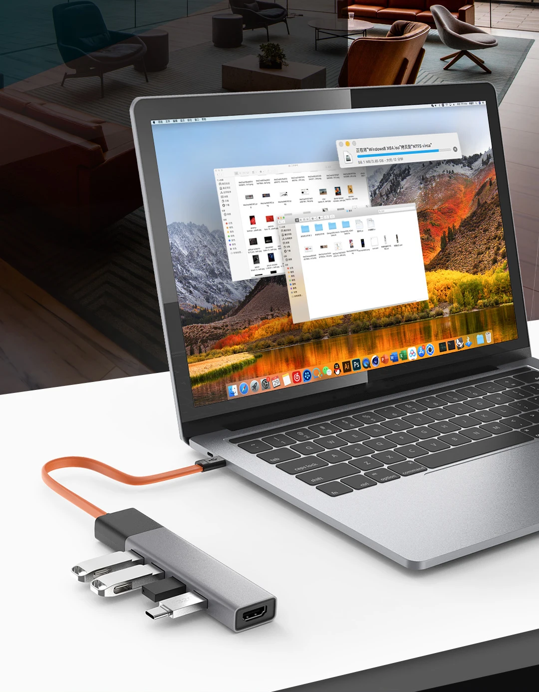 Адаптер MIIIW Type-C HUB Adapter 5 in 1 (MWCMA02) Gray (Серый)