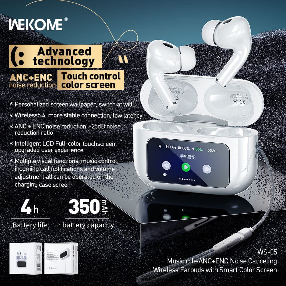 Беспроводные наушники WEKOME (ANC+ENC) WS-05 White (Белый)