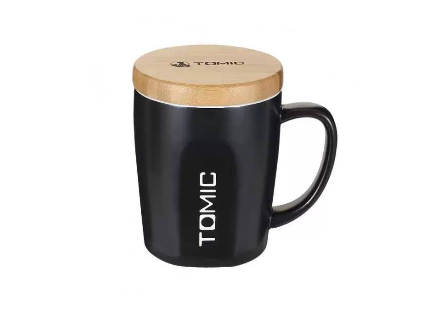 Керамическая кружка с бамбуковой крышкой Xiaomi TomicCeramic Cup With Bamboo Cover (TC1316U) Black (Черный)