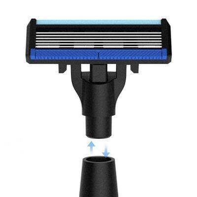 Набор для бритья Xiaomi Mijia Lemon Razor H300-6 (3 кассеты + пена) Black (Черный)