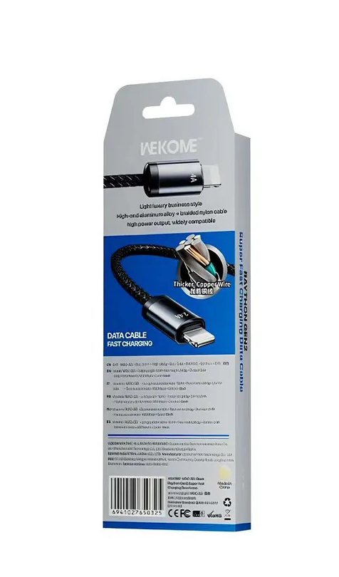 Кабель для мобильных устройств WEKOME USB to Apple Lightning WDC-32I Black (Черный) Кабель для мобильных устройств WEKOME USB to Apple Lightning WDC-32I Black (Черный)