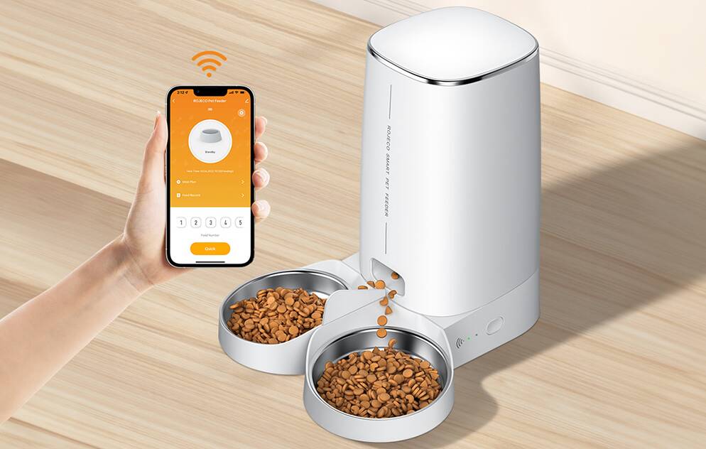 Автокормушка для животных Xiaomi Rojeco 4L Automatic Pet Feeder WIFI Version Double Bowl White (Белый)
