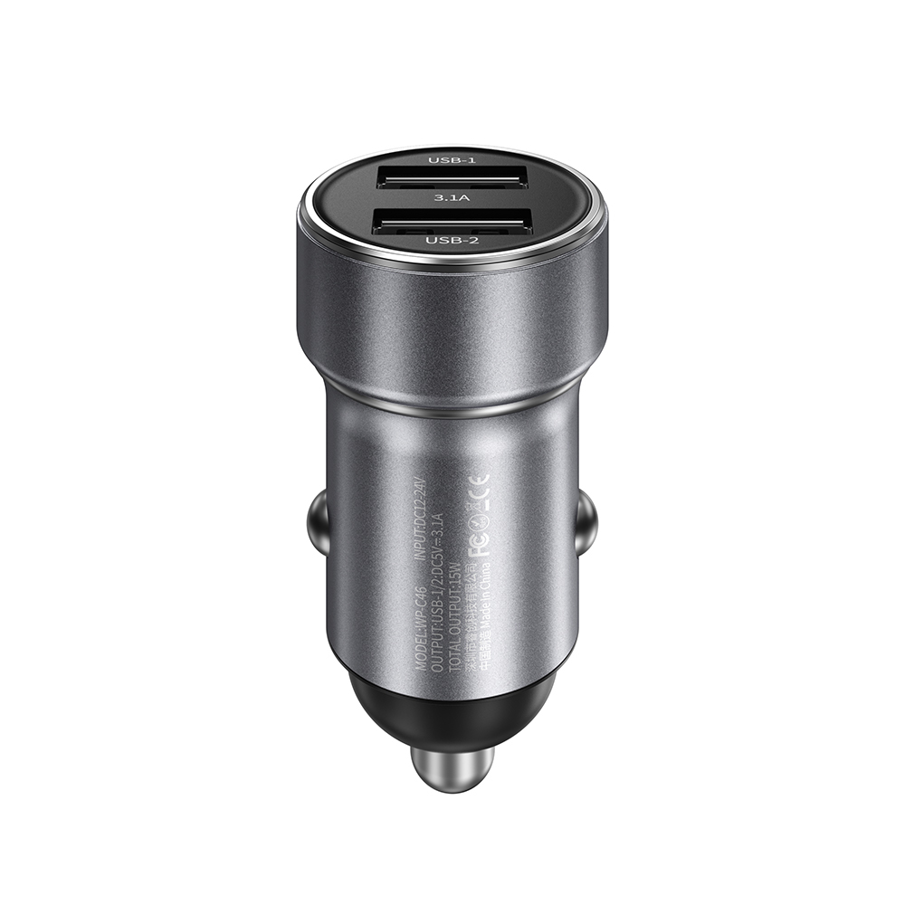 Автомобильное зарядное устройство WEKOME WP-C45 43w Silver (Серебристый) Автомобильное зарядное устройство WEKOME WP-C45 43w Silver (Серебристый)