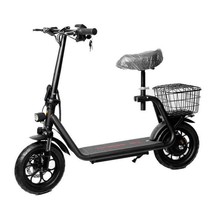 Электросамокат Kugoo C1 pro plus с корзиной JILONG 500W 11Ah 48V Black (Черный)