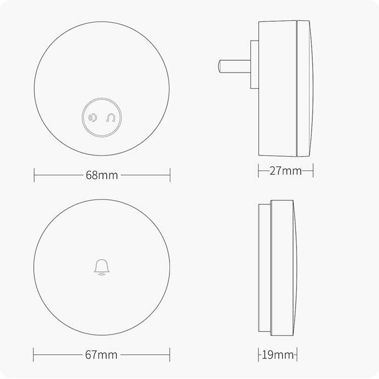 Беспроводной дверной звонок Xiaomi Linptech Wireless Doorbell G6L-E White (Белый)