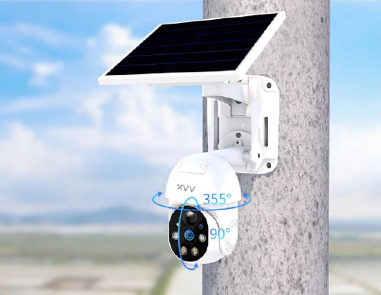 IP камера XiaoVV Solar Powered Outdoor PTZ Camera P6 Pro Wi-Fi (XVV-1120S-P6-WIFI) White (Белый) EU