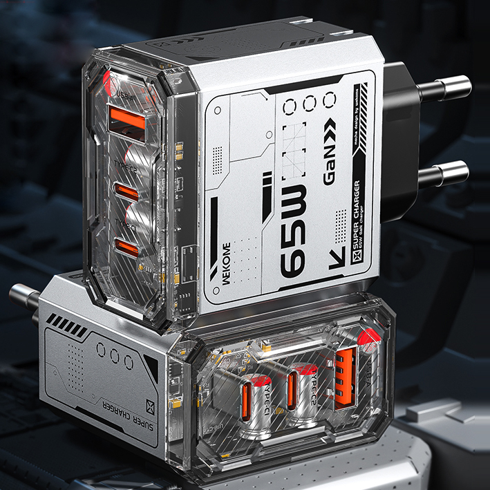 Зарядное устройство WEKOM GaN 65W (C+C+A ) WP-U06 Black (Черный) Global Version