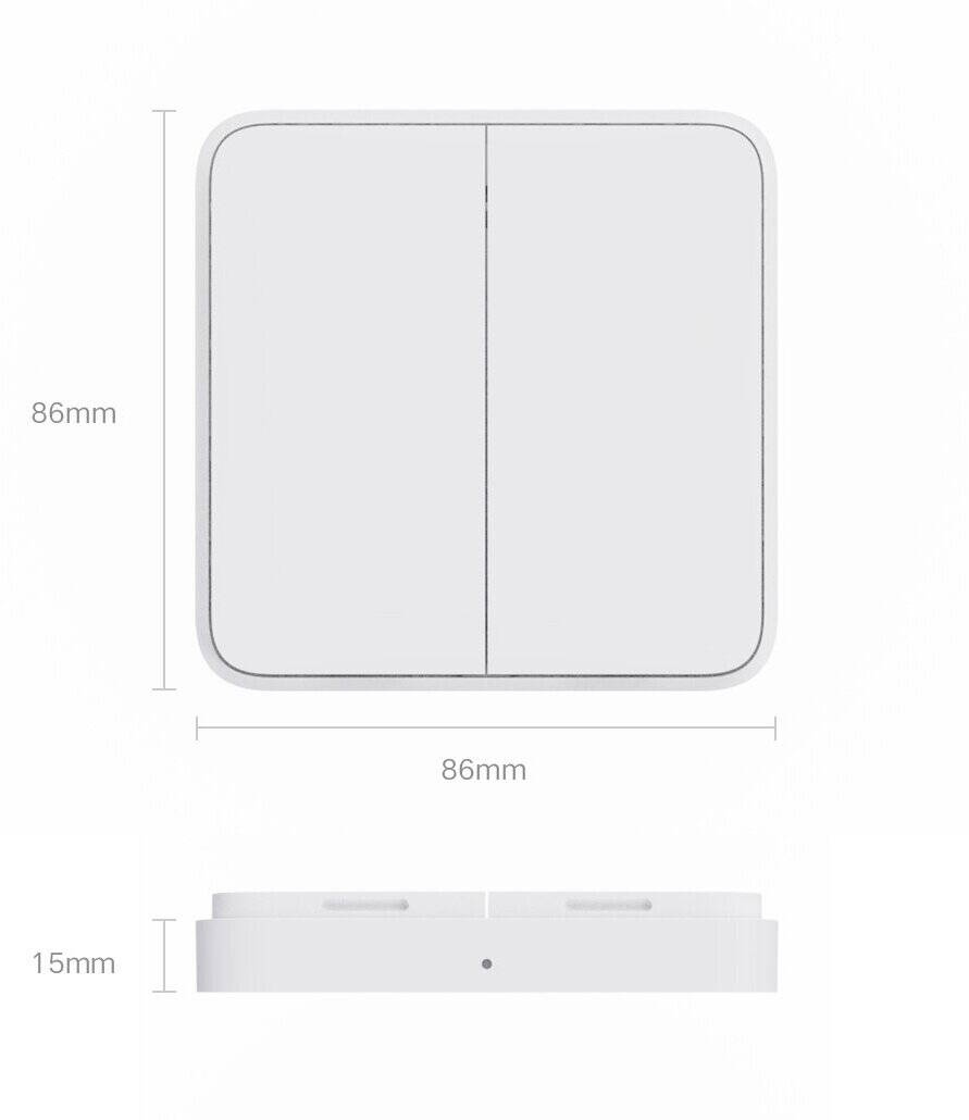 Выключатель двухклавишный Xiaomi Wireless Switch Double Button (XMWXKG01YL) White (Белый)