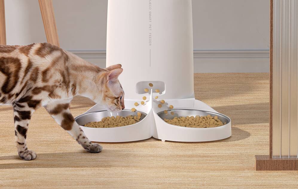 Автокормушка для животных Xiaomi Rojeco 4L Automatic Pet Feeder WIFI Version Double Bowl White (Белый)