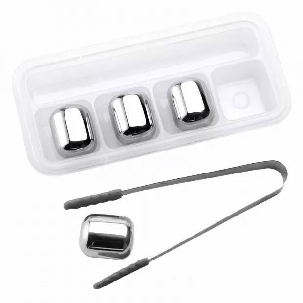 Охлаждающие камни для виски (4 шт.) Circle Joy Ice Cubes CJ-BK01 Silver (Серебристый)