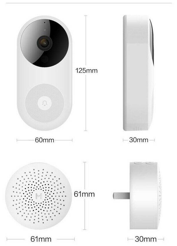 Умный дверной звонок Xiaobai Smart Video Doorbell D1 Set (CMDR001W) White (Белый)