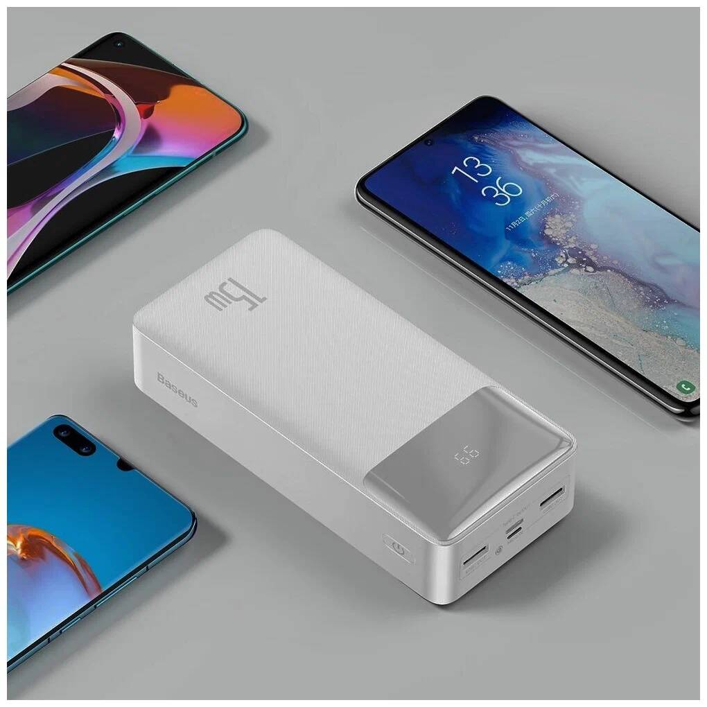 Аккумулятор Baseus Bipow Digital Display Power bank 30000 mAh 15W (PPDML-K02) White (Белый) Аккумулятор Baseus Bipow Digital Display Power bank 30000 mAh 15W (PPDML-K02) White (Белый)