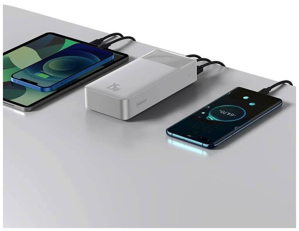 Аккумулятор Baseus Bipow Digital Display Power bank 30000 mAh 15W (PPDML-K02) White (Белый) Аккумулятор Baseus Bipow Digital Display Power bank 30000 mAh 15W (PPDML-K02) White (Белый)