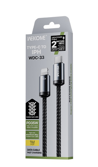 Кабель для мобильных устройств WEKOME Type-C to Apple Lightning WDC-33 Black (Черный)