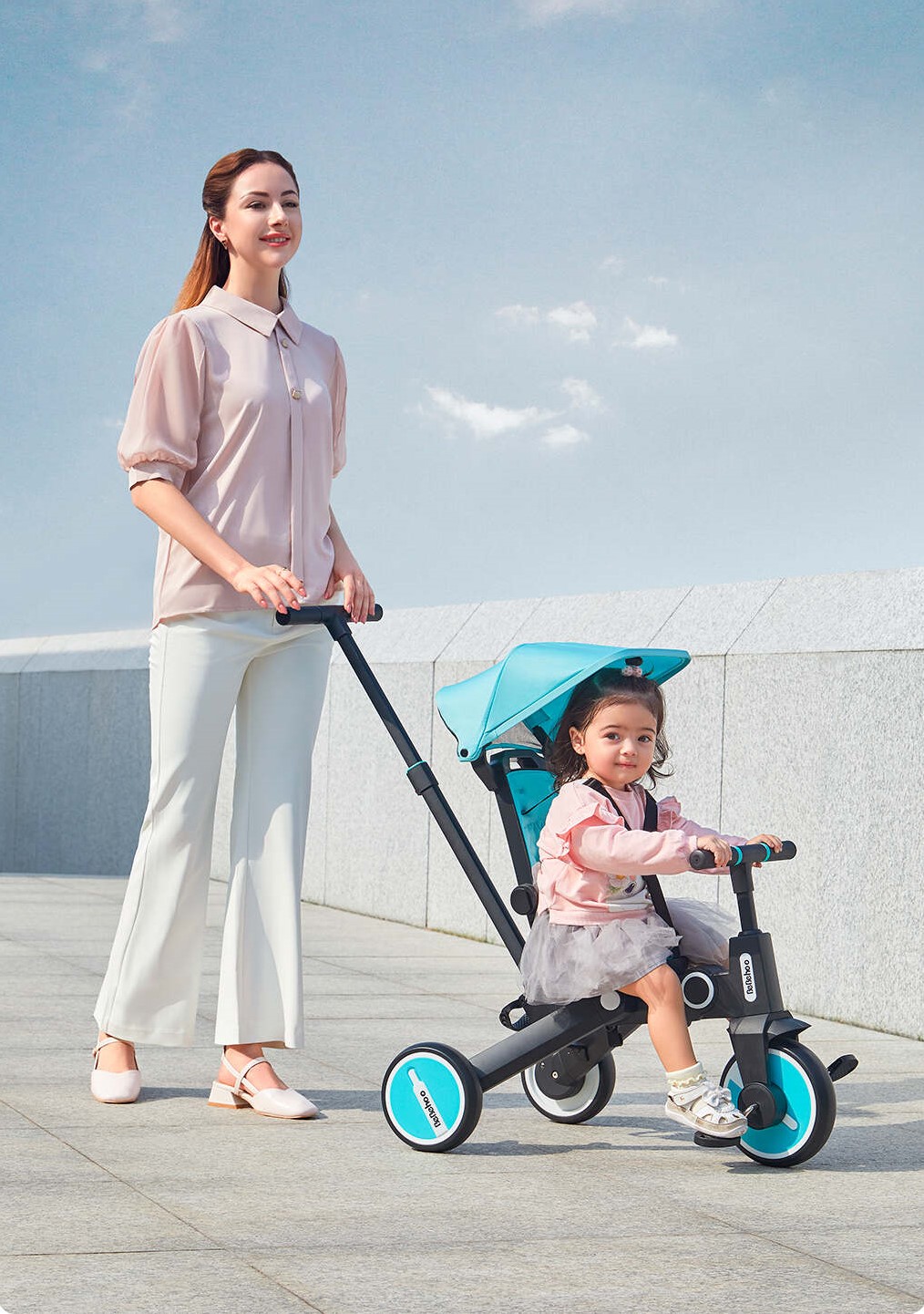 Детский трехколесный велосипед-трансформер Xiaomi BeBehoo Multifunctional Children Tricycle Standard (SL-168) Blue (Голубой)