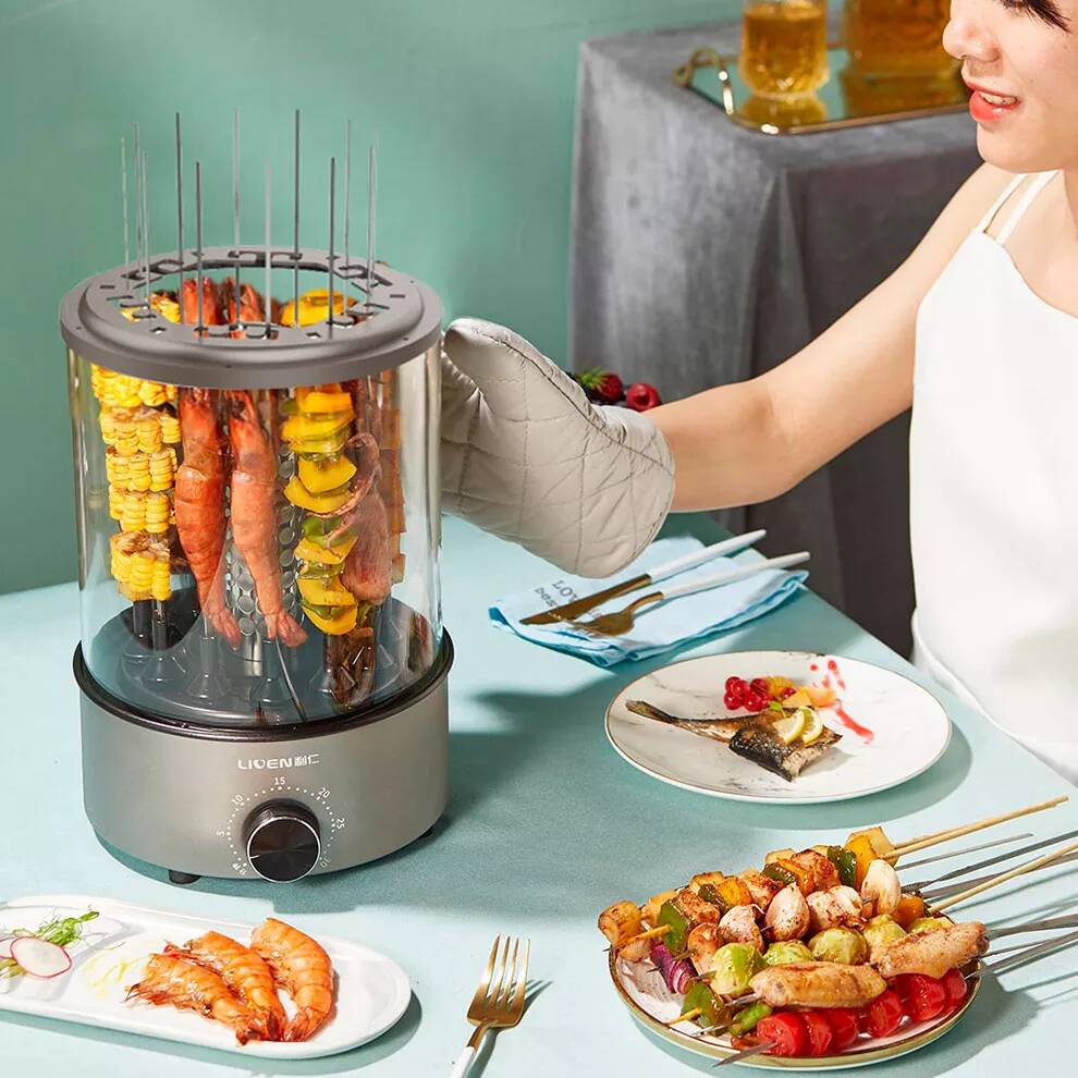 Электрошашлычница Xiaomi Liven Automatic Rotating Barbecue Hut KL-J121 Gray (Серый) Электрошашлычница Xiaomi Liven Automatic Rotating Barbecue Hut KL-J121 Gray (Серый)