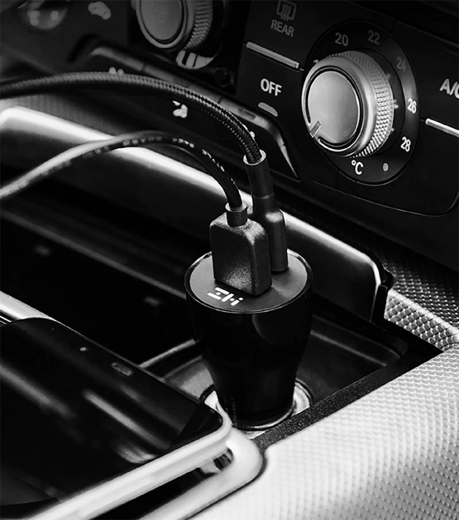 Автомобильное зарядное устройство ZMI Metal Car Charger 45W Dual Port USB/Type-C (AP721) Black (Черный)