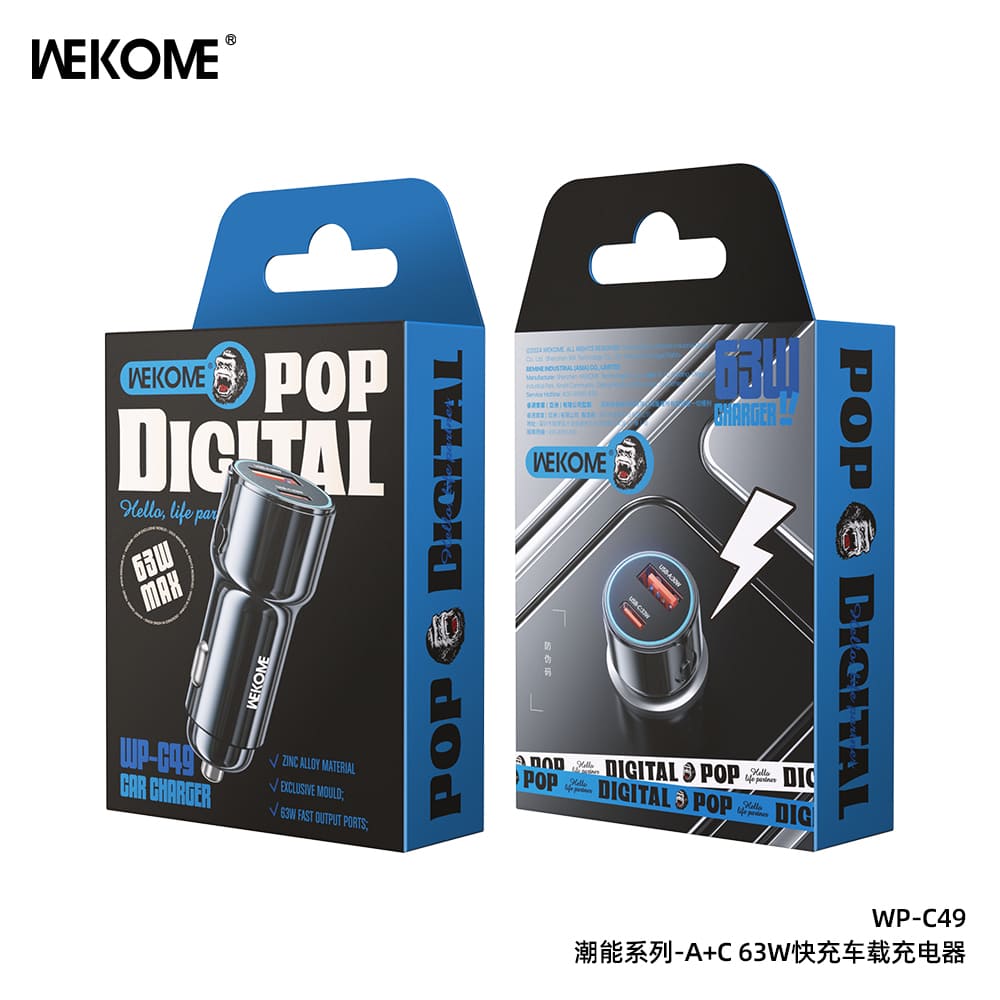 Автомобильное зарядное устройство WEKOME WP-C49 30W Black (Черный)