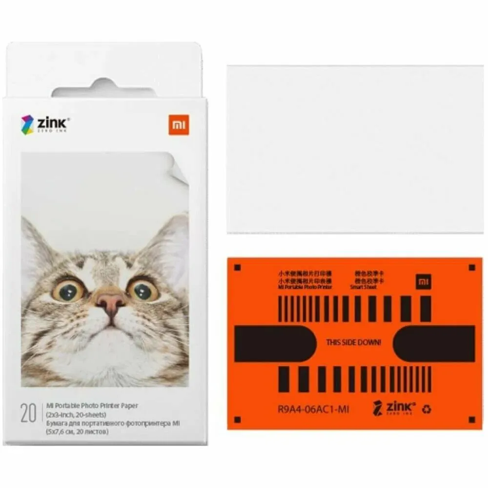 Фотобумага Xiaomi Mijia AR ZINK Portable Photo Printer Paper (20 листов) White (Белый)