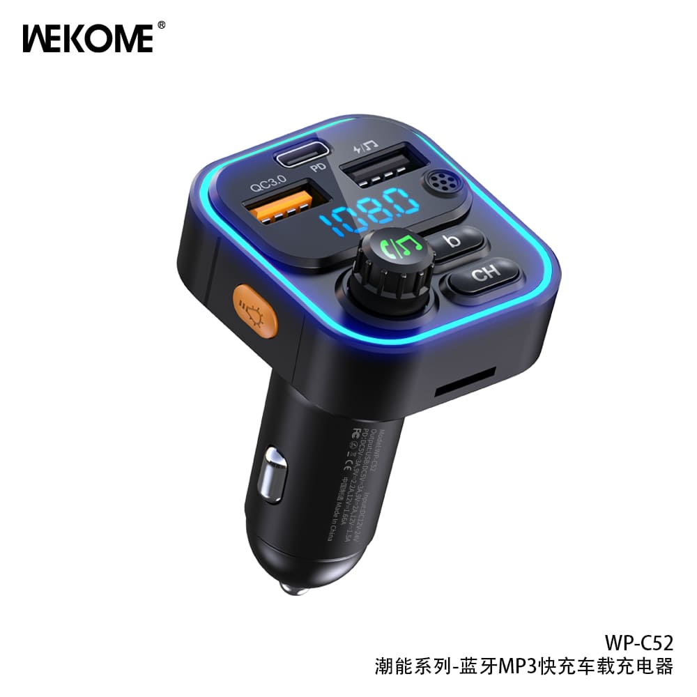 Автомобильное зарядное устройство WEKOME MP3 WP-C52