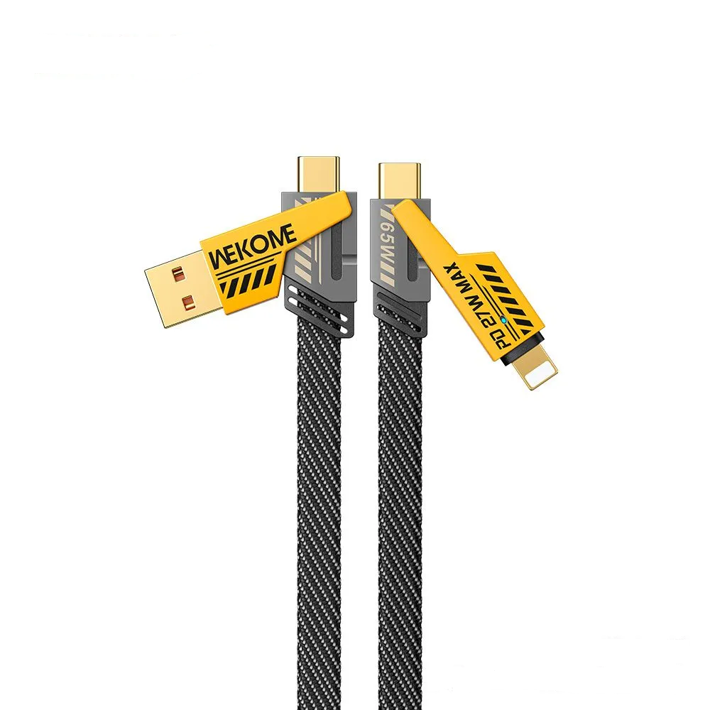 Кабель WEKOME 4-в-1 USB Type-C с двумя разъемами 65 Вт, 27 Вт WDC-25