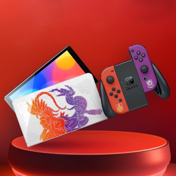 Игровая консоль Nintendo Switch OLED Zelda Pokemon Scarlet/Violet Edition (Красный/Фиолетовый) HK